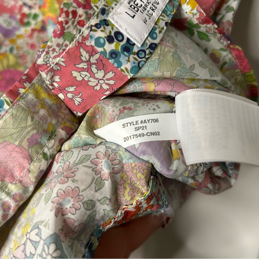 J Crew Classic Fit Short Puff Sleeve Top in Liberty Patchwork Dream Floral - Picture 11 of 12